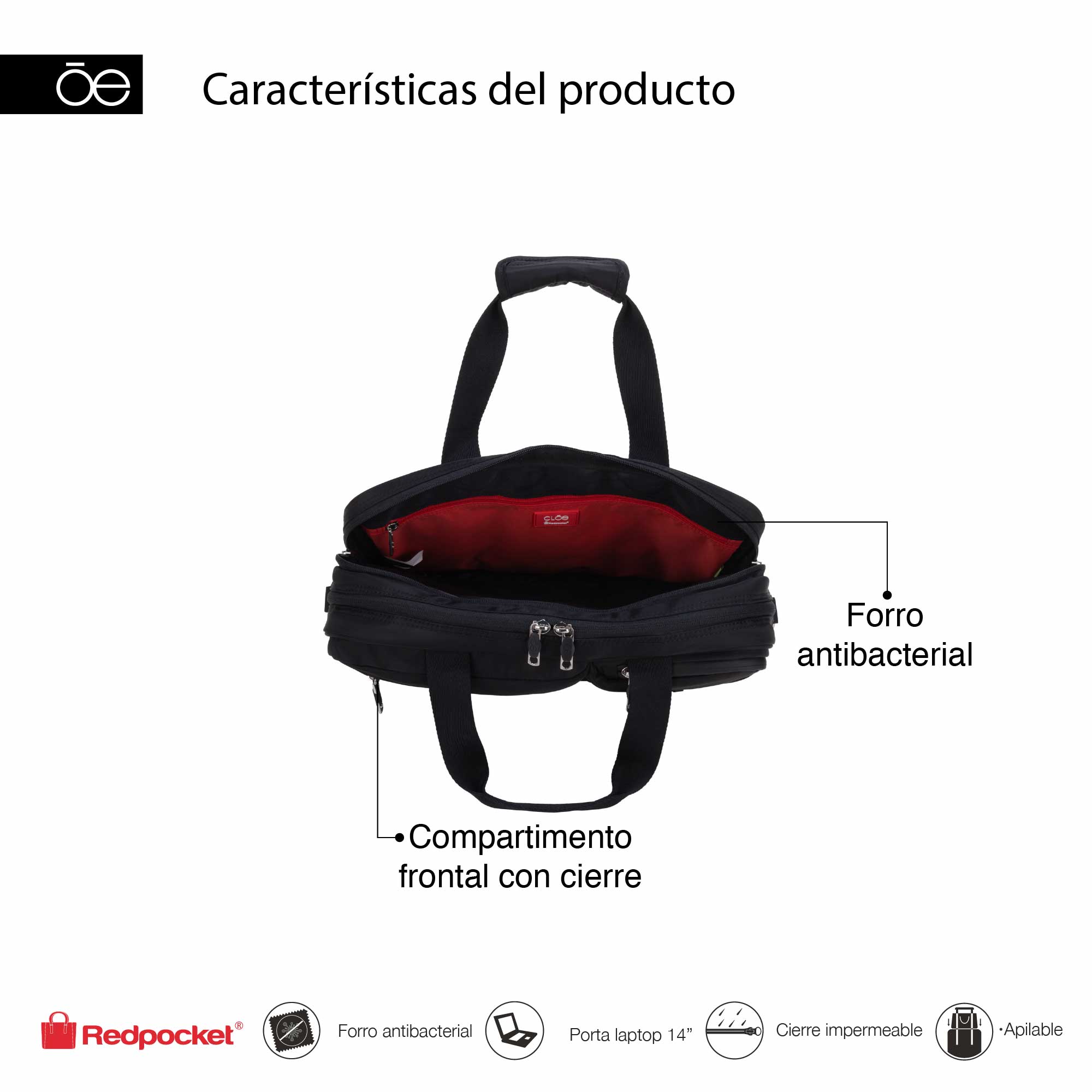 Porta Laptop Cloe Ss Gralami Negro image number null