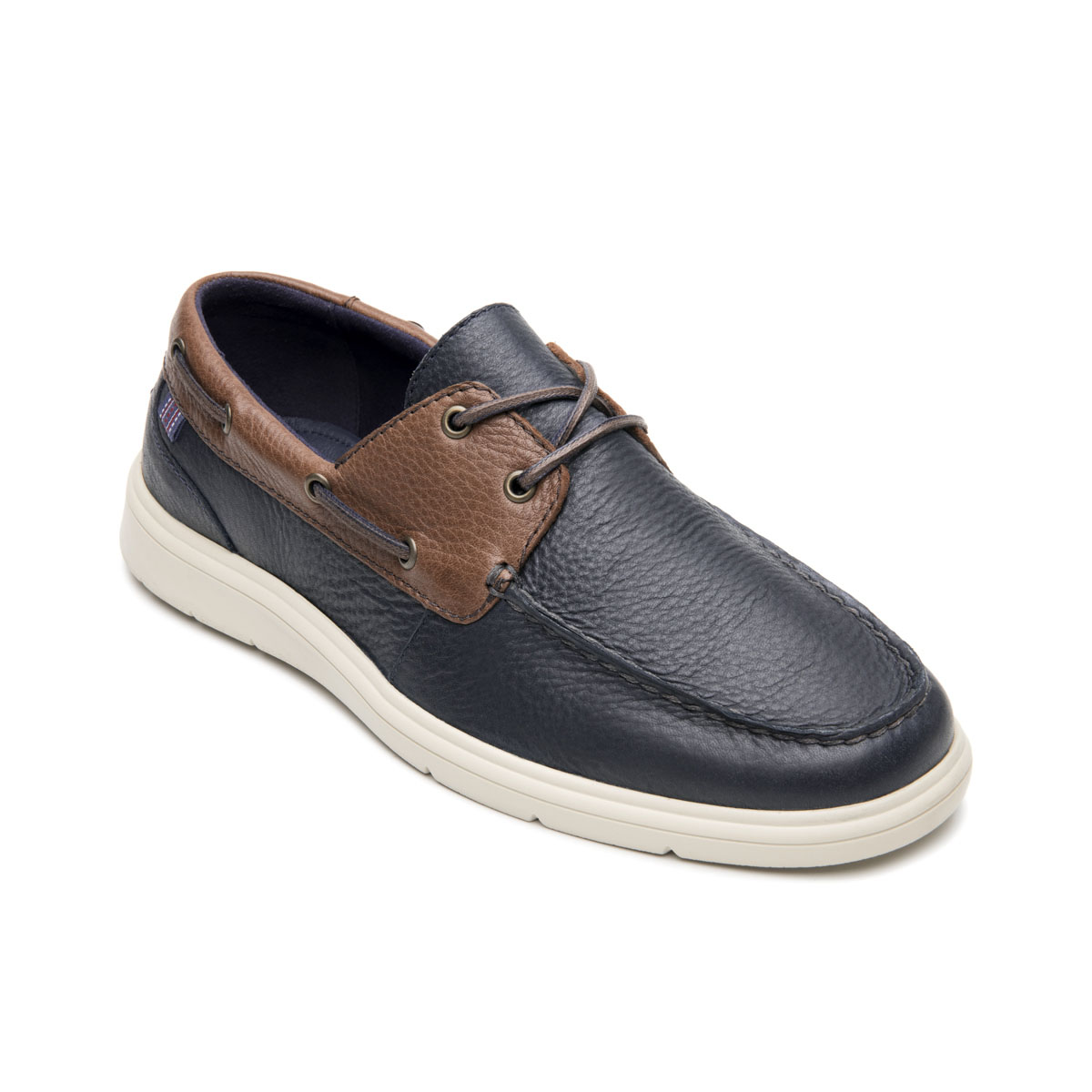 Mocas&iacute;n N&aacute;utico en Piel Flexi Azul para Hombre image number null