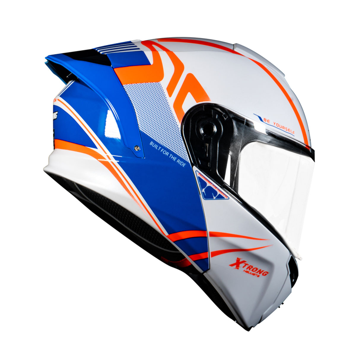 CASCO ABATIBLE XTR-128 PHANTOM FLOWING BLANCO ROJO image number null