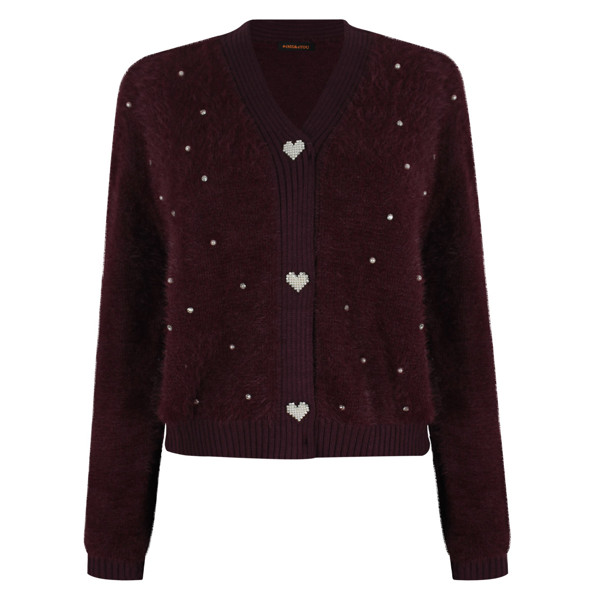 C&aacute;rdigan Tejido con Botones de Coraz&oacute;n para Mujer Junior image number null