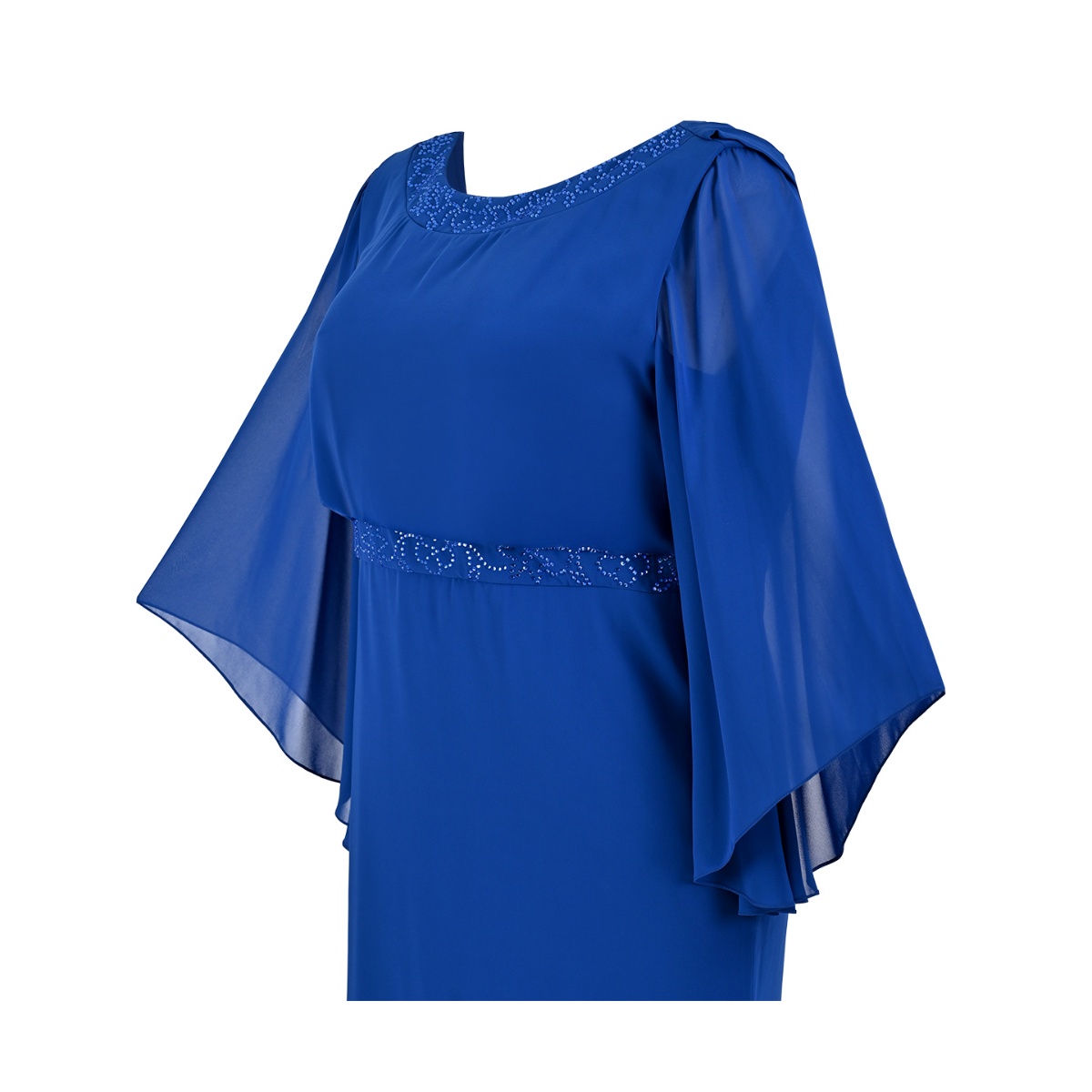 Vestido Con Aplicaci&oacute;n En Cintura Y Cuello Nikki Para Mujer Curvy image number null
