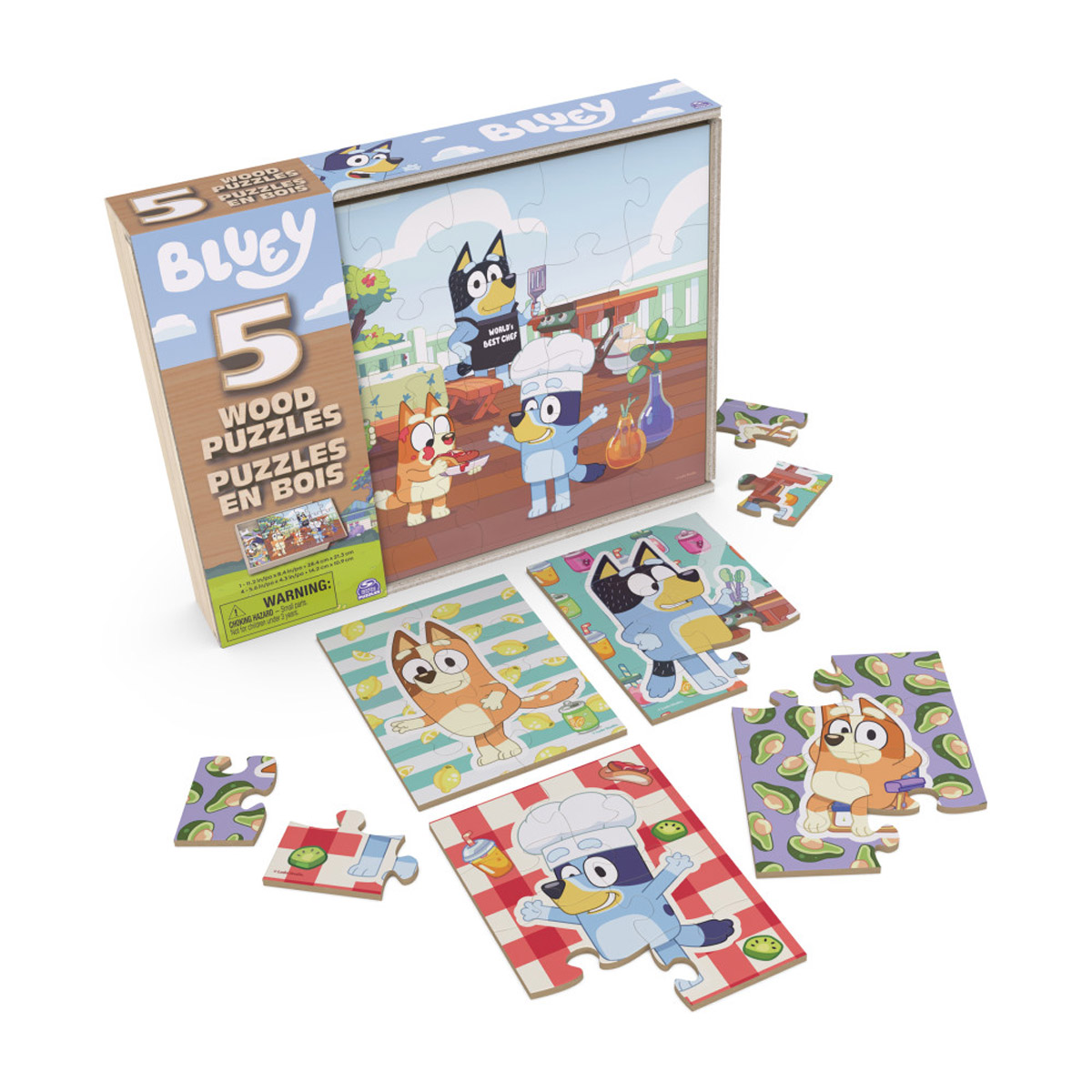 Rompecabezas Bluey 5 Wood Puzzle Spin Master image number null