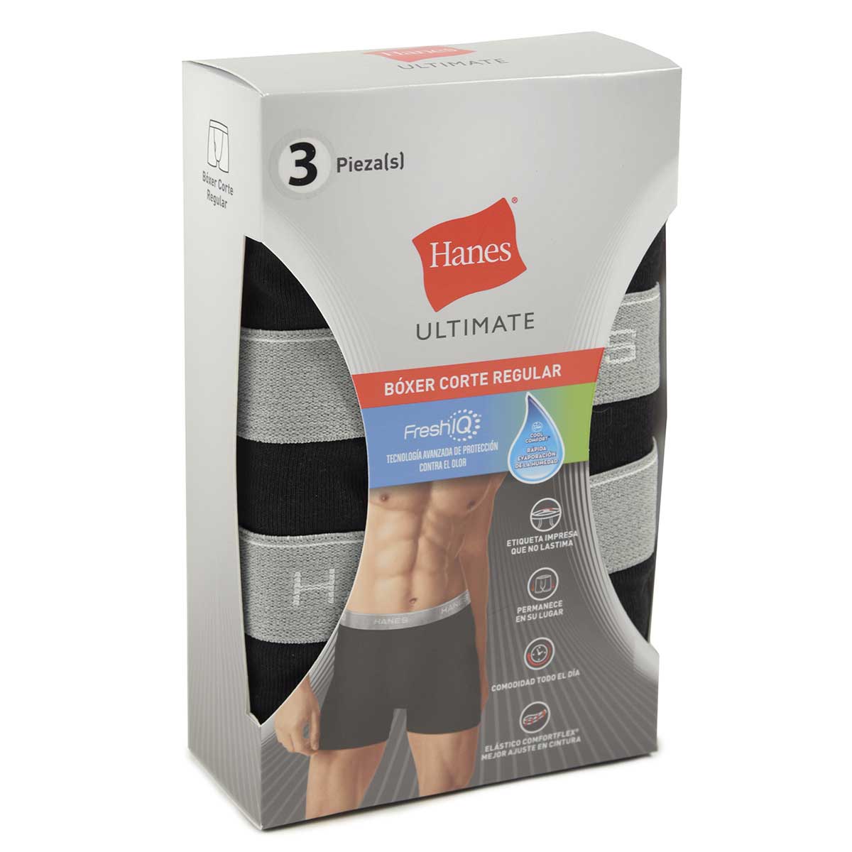 B&oacute;xer Regular 3 Pack Hanes Para Hombre Modelo elo 2822S01S01 image number null