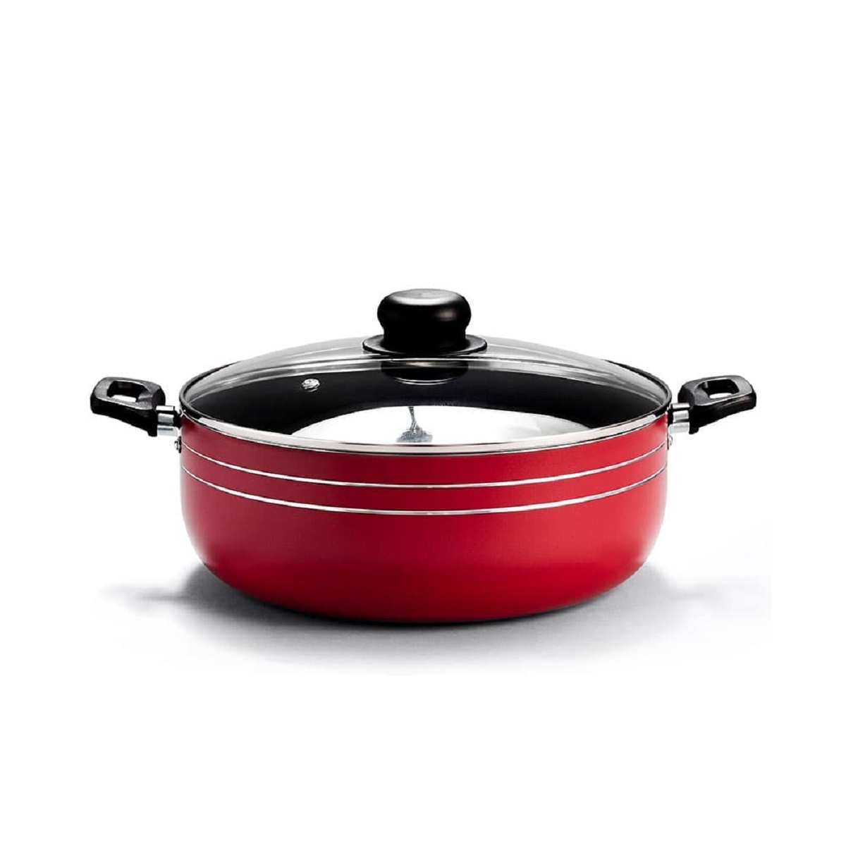 Cacerola Con Tapa Vidrio 28 Cm Roja 6.6 Lts  66729  Lamex image number null