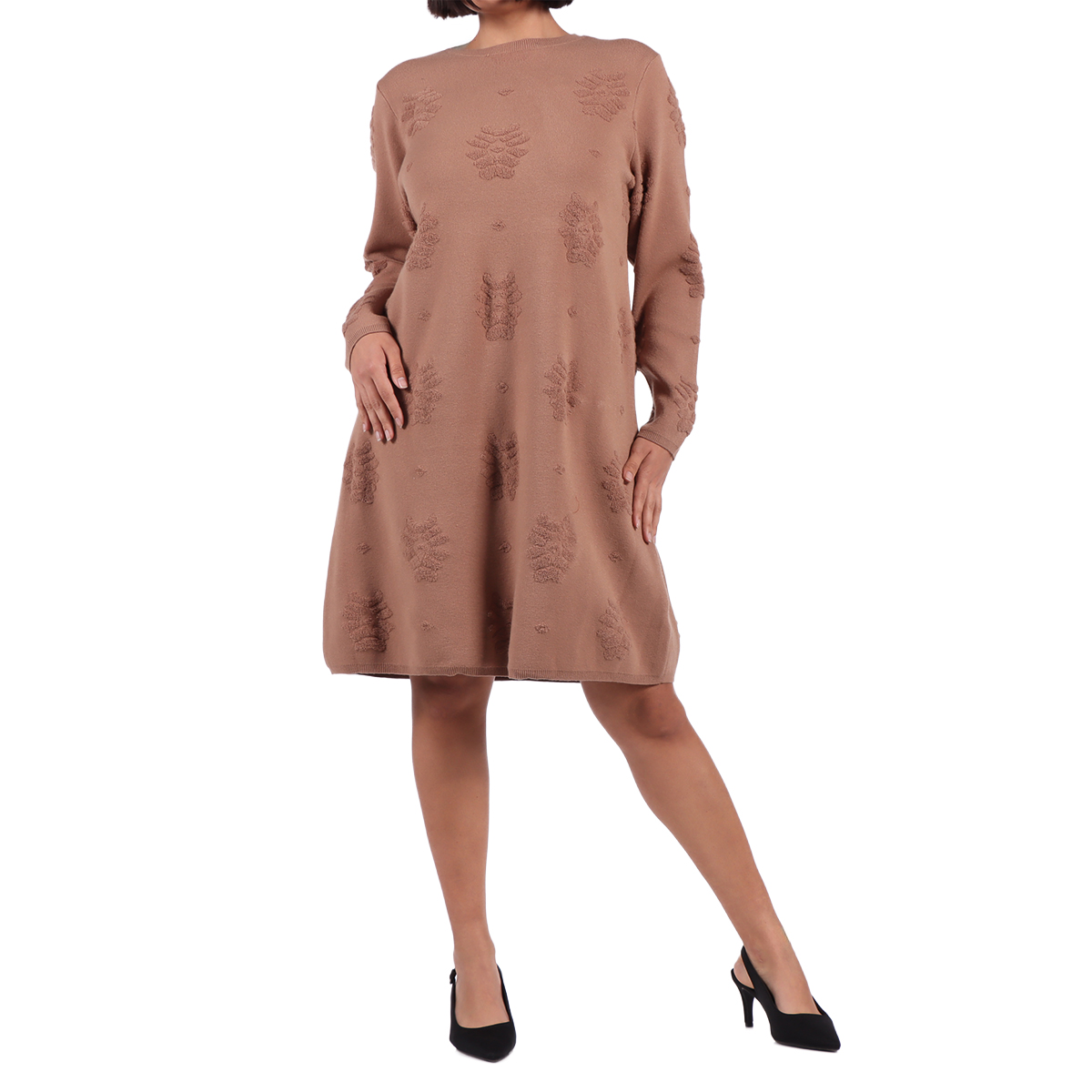 Vestido Tipo Su&eacute;ter Tejido Liso Curvi Dex Plus para Mujer image number null