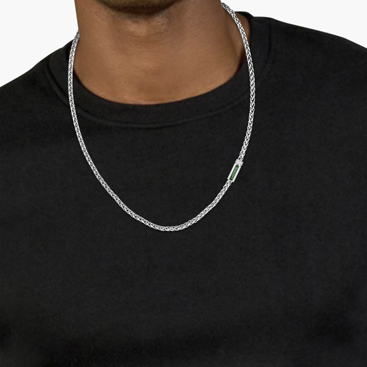Collar Acero Inoxidable Plateado Lacoste para Hombre image number null