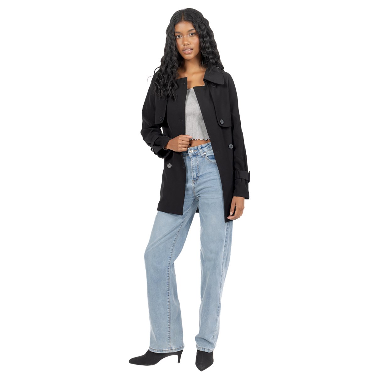 Gabardina Larga Con Cinta Forever 21 para Mujer Junior image number null