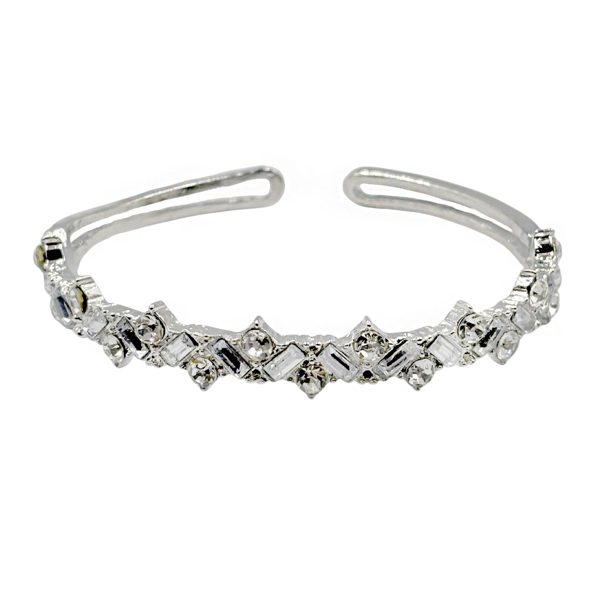 Pulsera Abierto Cristales Plata Aktuales image number null