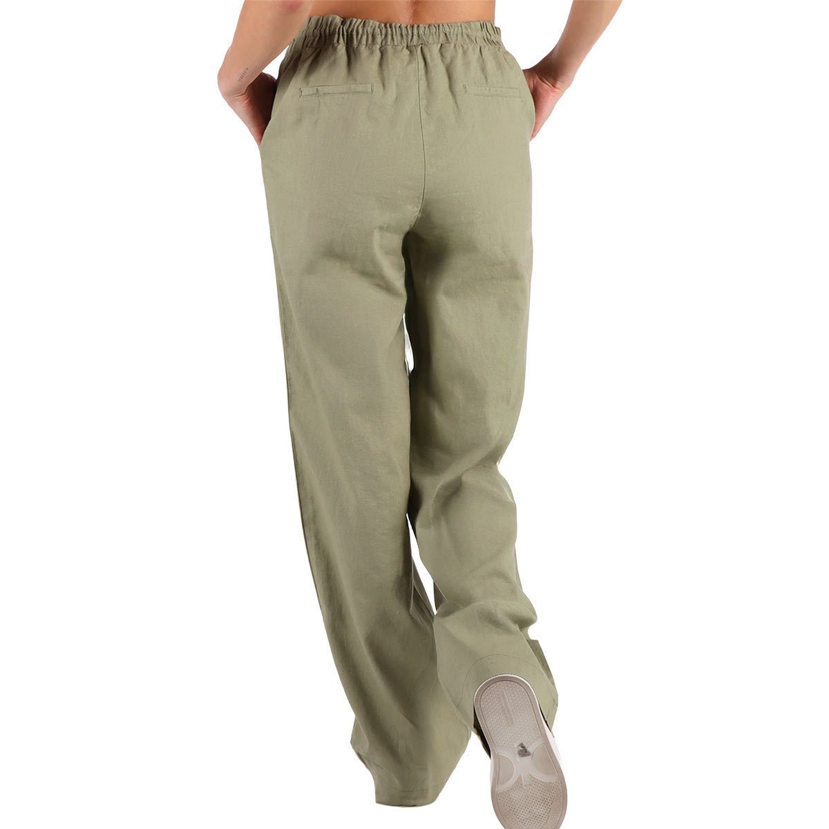 Pantal&oacute;n de Lino Pierna Ancha Tiro Medio Lifestyler Mujer image number null