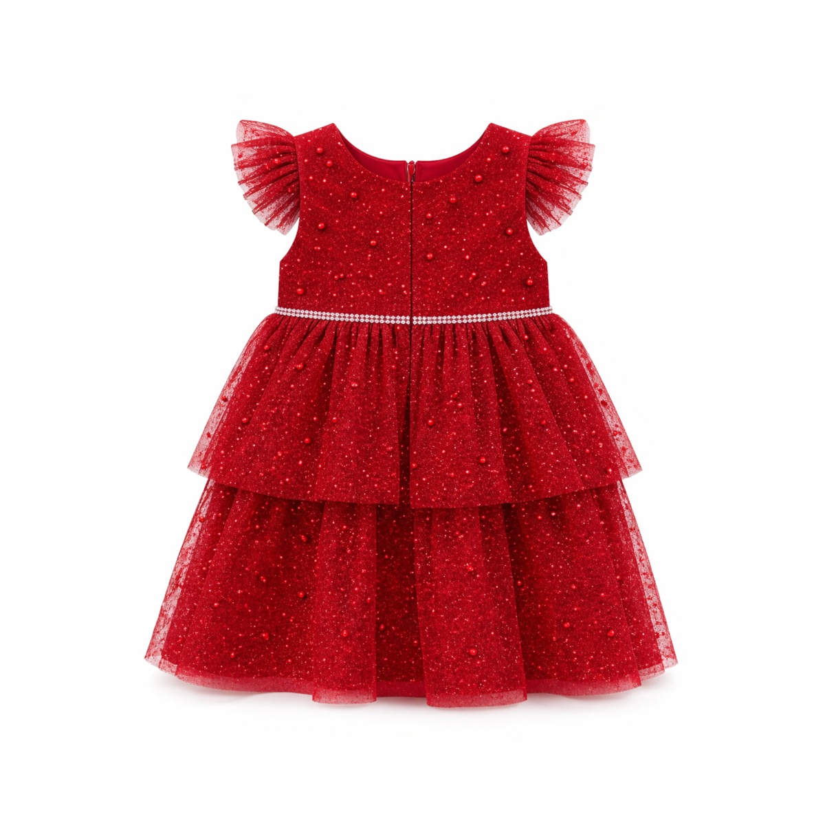 Vestido con Glitter y Perlas Pink Galery para Ni&ntilde;a image number null
