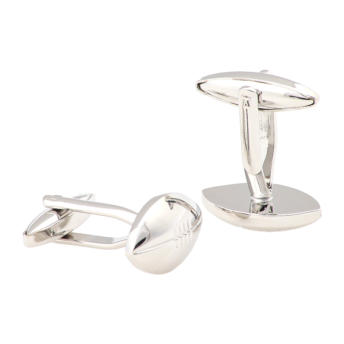 Mancuernillas Figura Bal&oacute;n Rugby Plata Carlo Corinto para Hombre image number null