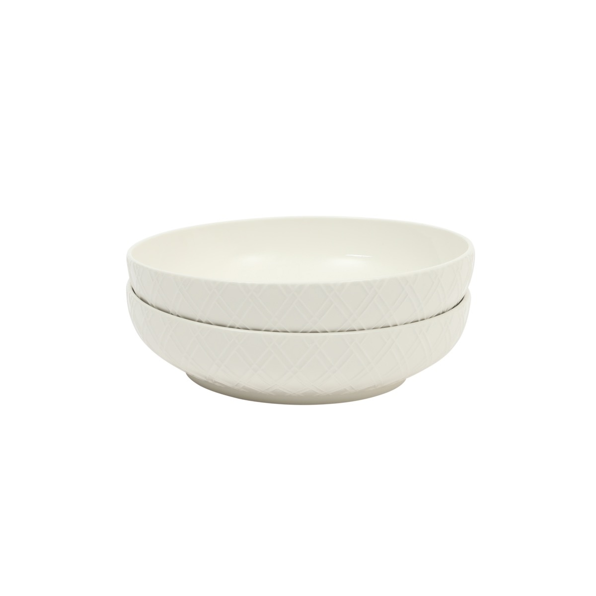Set 2 Pz Taz&oacute;n Relieve Cer&aacute;mica Blanca GIBSON HOME image number null