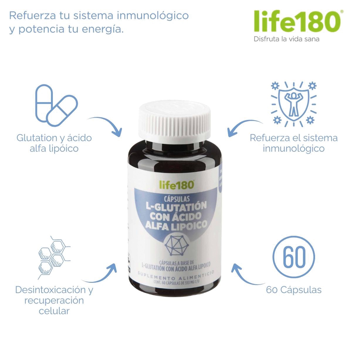 Glutation 250 Mg De 60 Capsulas Life 180 image number null