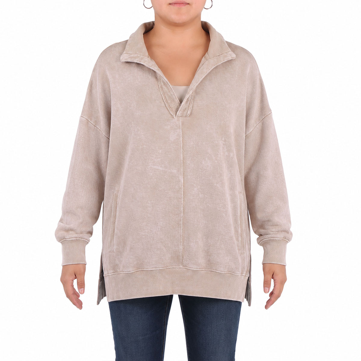 Sudadera Holgada Cuello V Polo Jeanious para Mujer Curvy image number null