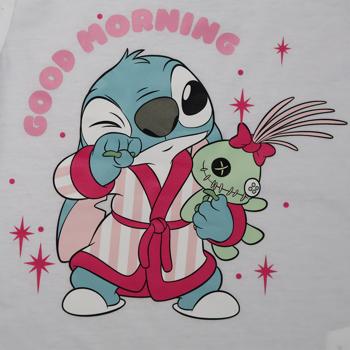 Pijama de Playera Manga Corta con Pantal&oacute;n Dise&ntilde;o Disney Stitch para Ni&ntilde;a image number null