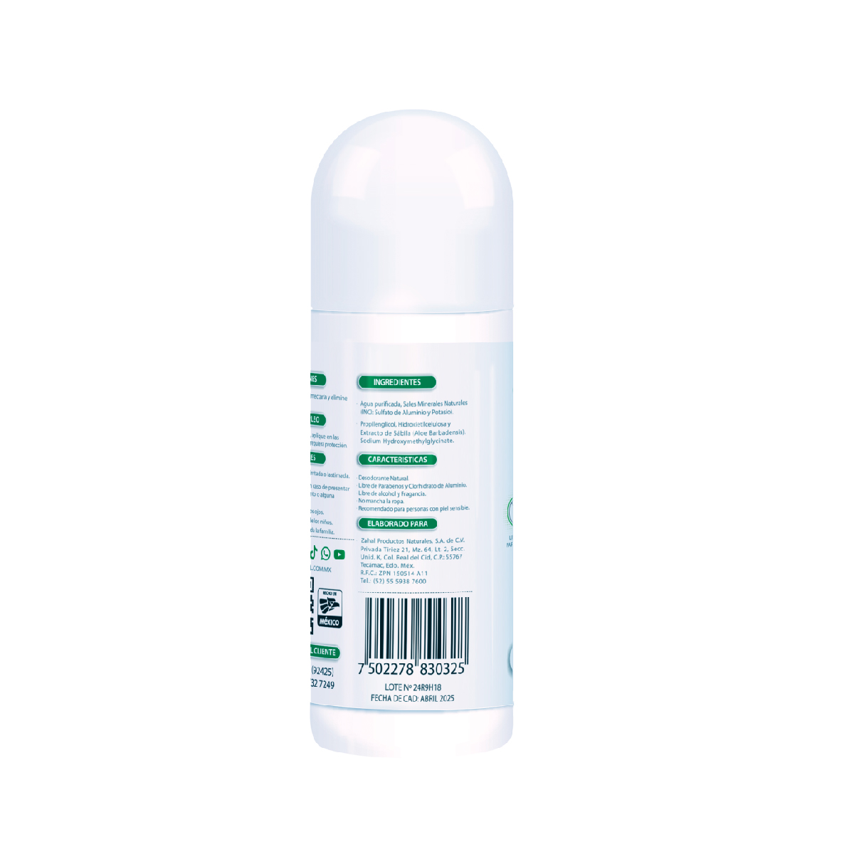 Zahal Desodorante Roll On Unisex 90 Ml image number null