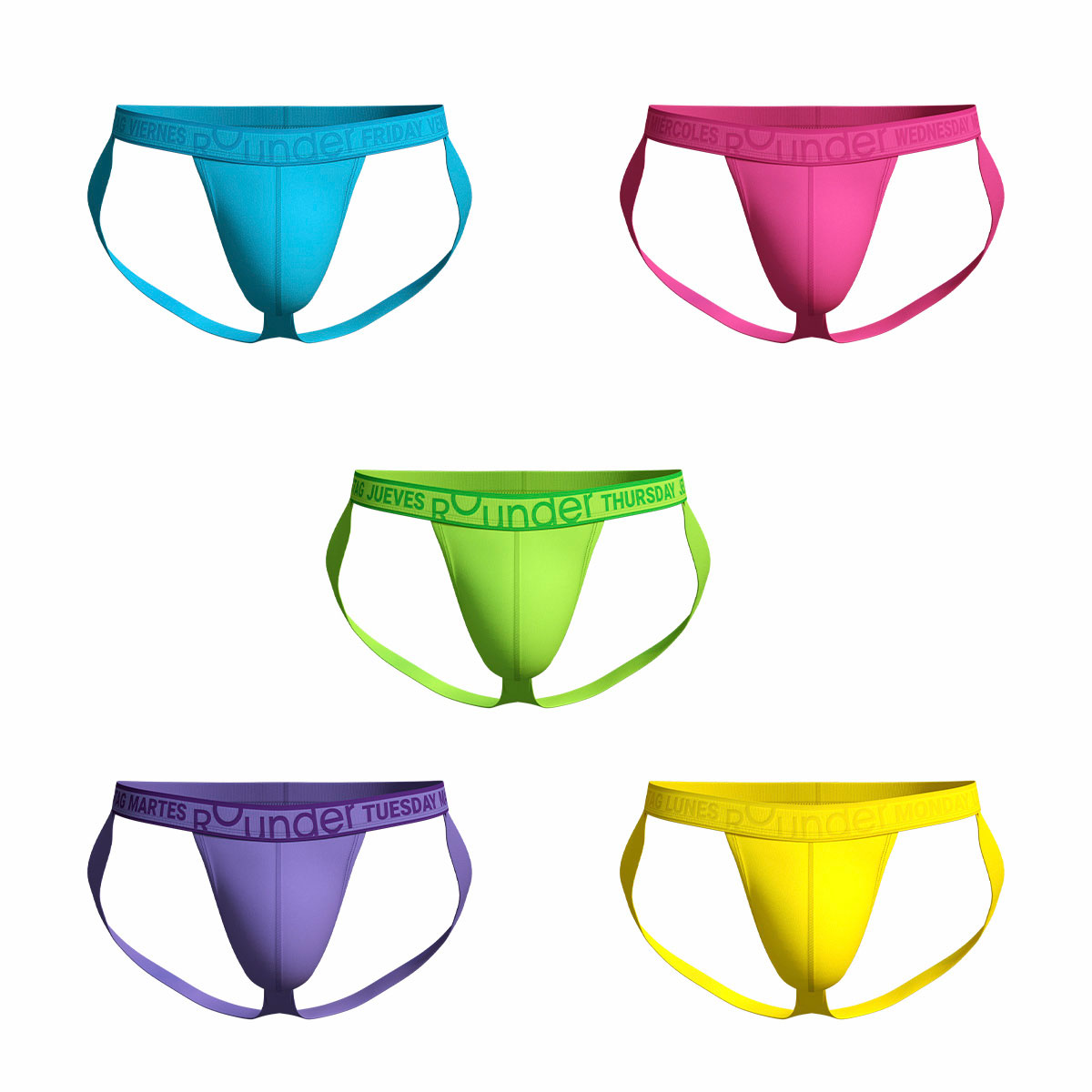 5 Pack Suspensorios Days Rounderbum para Hombre image number null