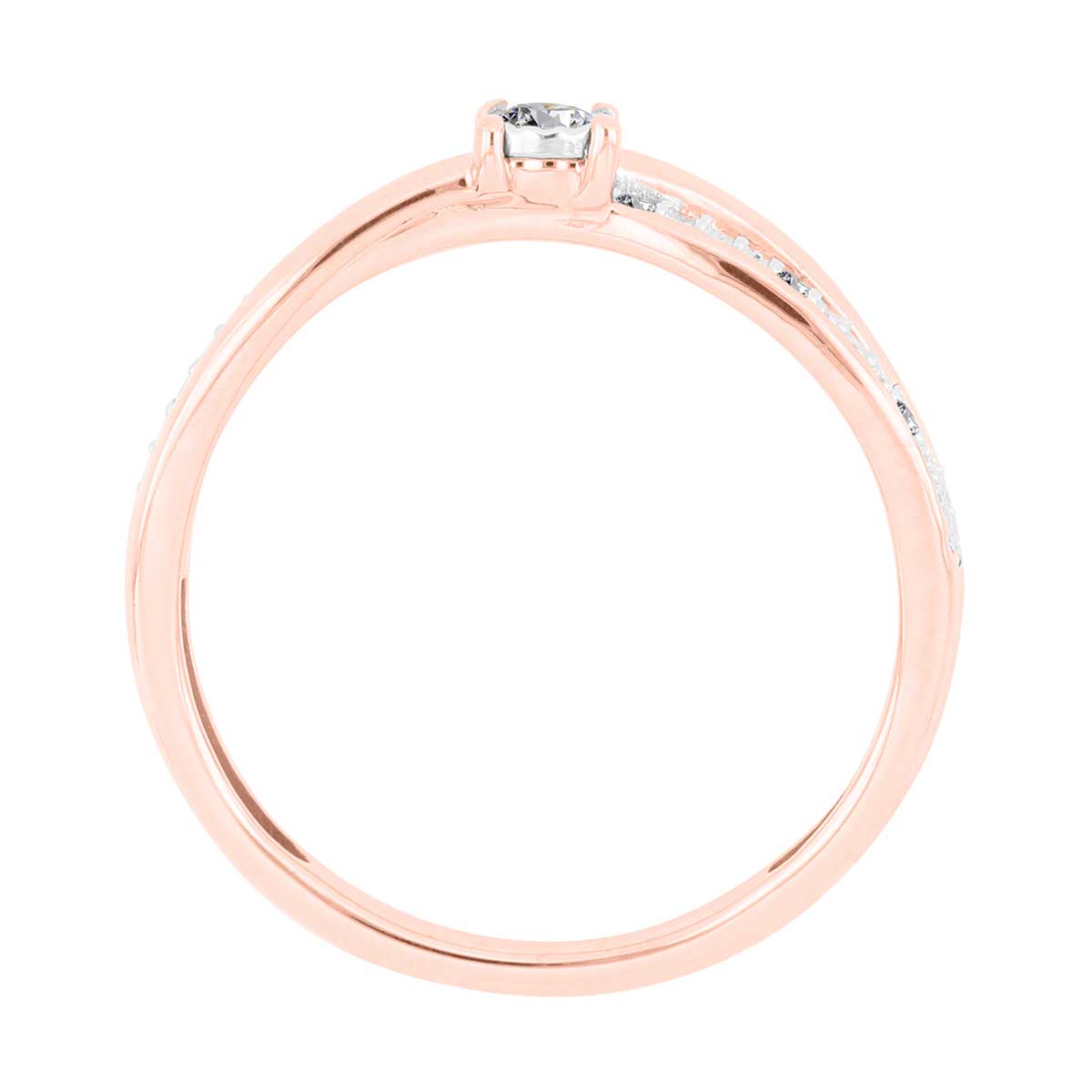 Solitario Oro Rosa 14K y 0.10 ct Diamante Romanza image number null