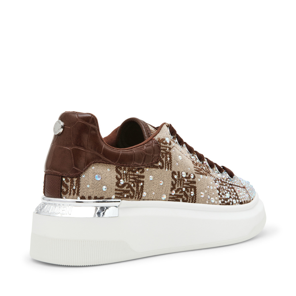 Tenis con Plataforma Steve Madden Caf&eacute; Aplicaci&oacute;n Pedrer&iacute;a para Mujer image number null