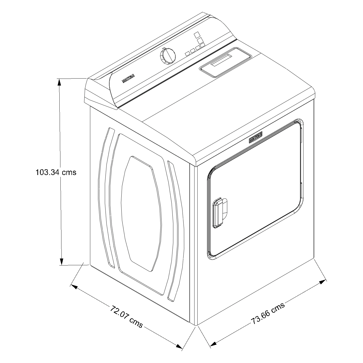 Secadora A Gas Pet Maytag 25kg 7mmgd6500rw Blanca image number null