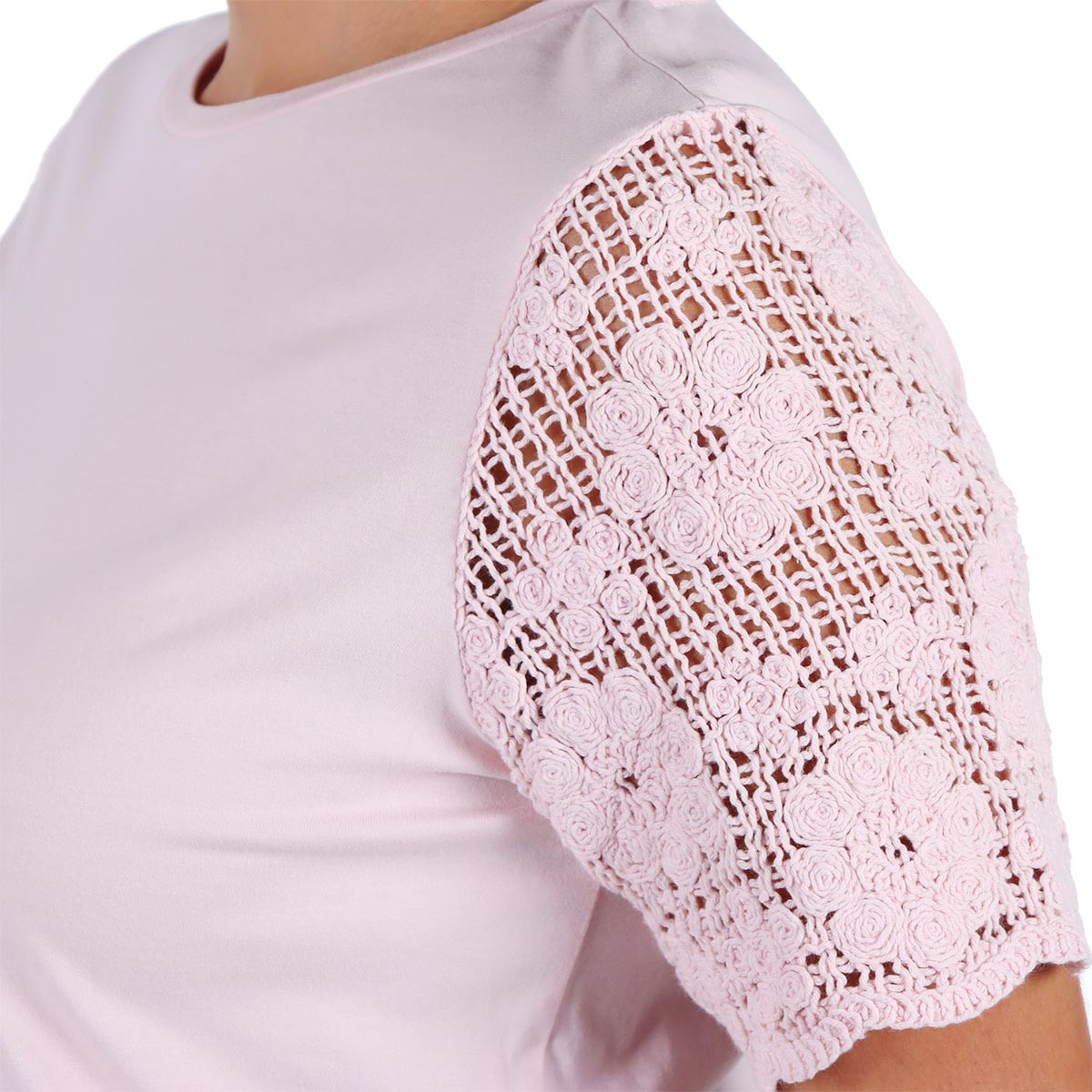 Playera Algod&oacute;n Crochet Manga Corta Arqueology Mujer image number null