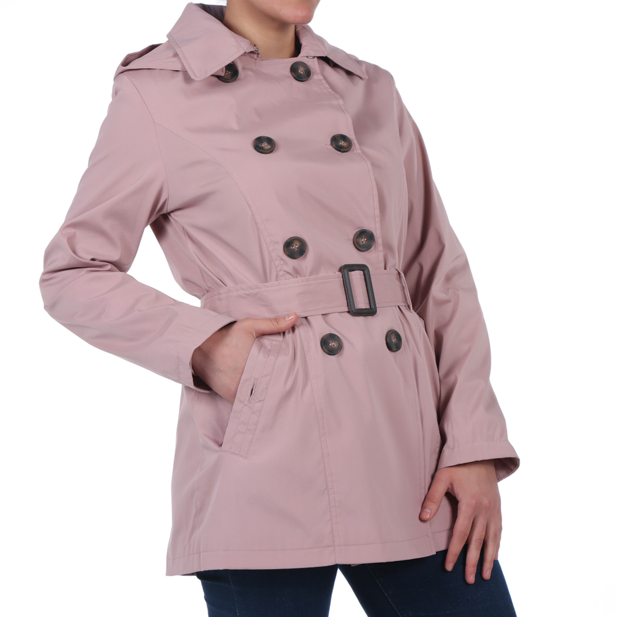 Gabardina Ajustable con Capucha ANN MILLER para Mujer image number null
