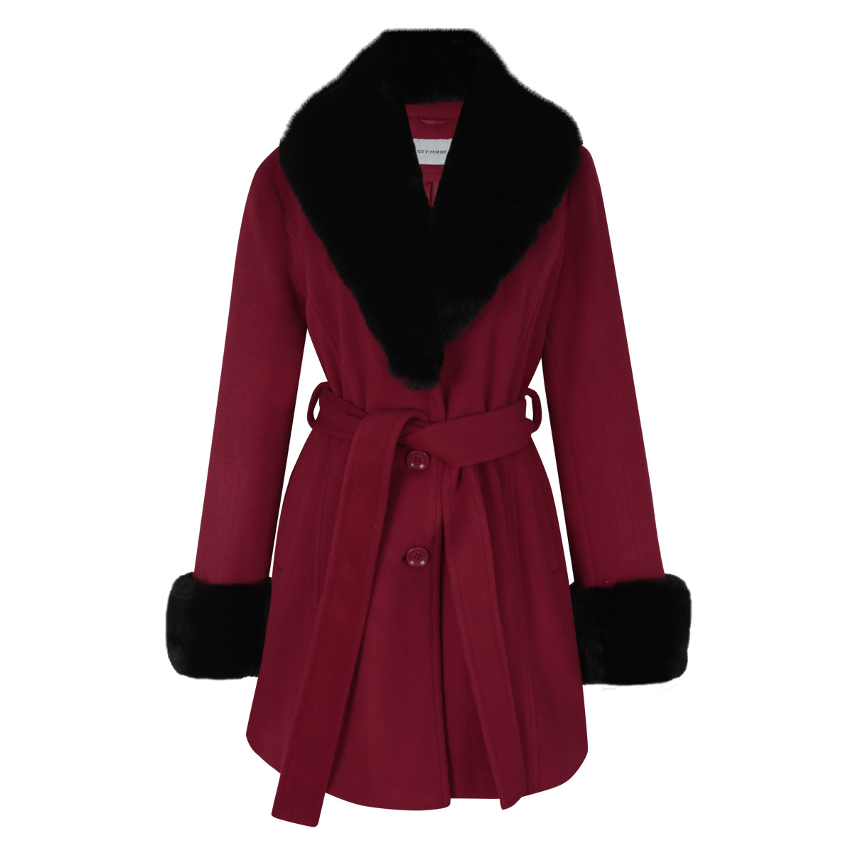 Abrigo 3/4 Con Peluche Desmontable City Femme Para Mujer image number null