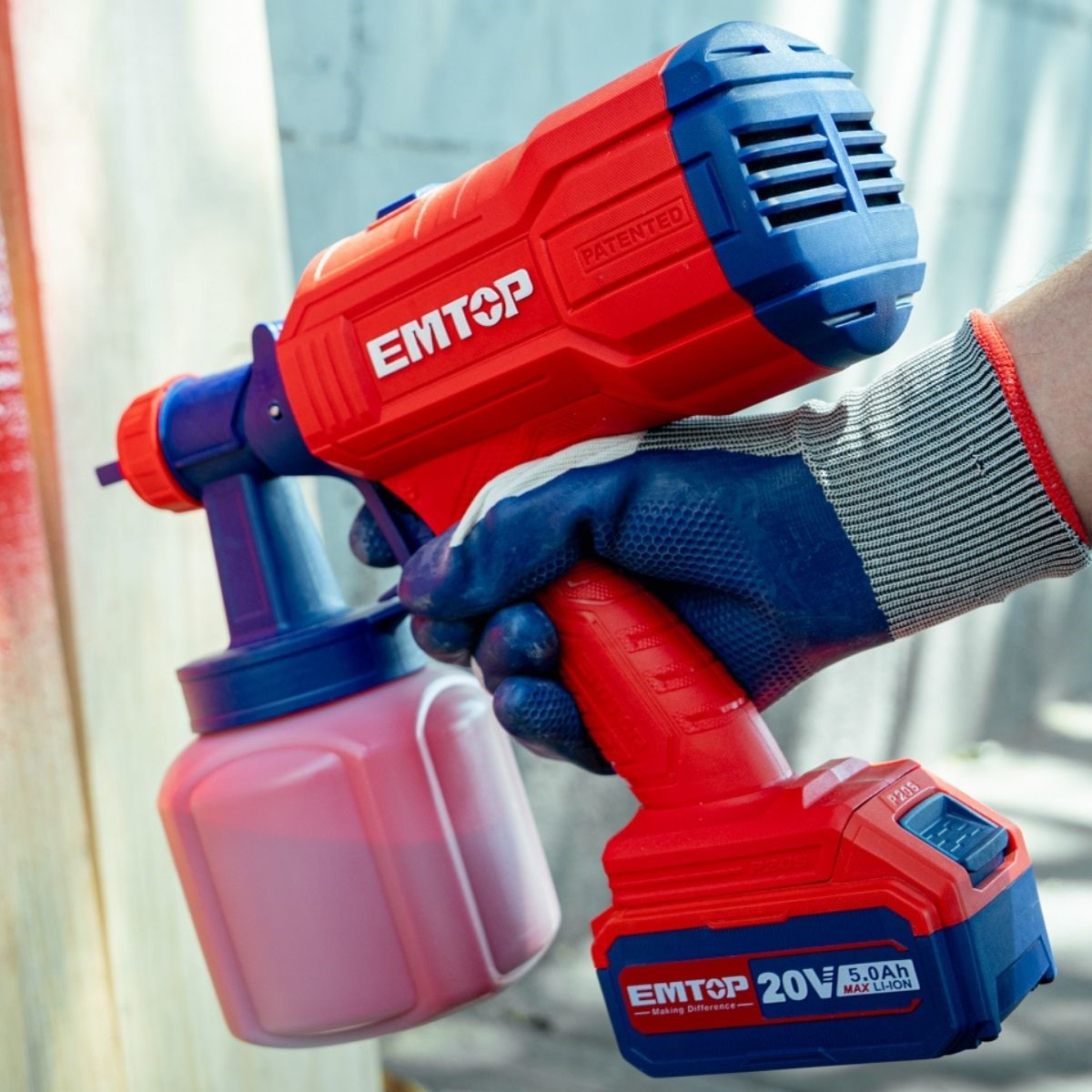 Pistola de Pintura inal&aacute;mbrica 20V de 800 ml EMTOP_ image number null