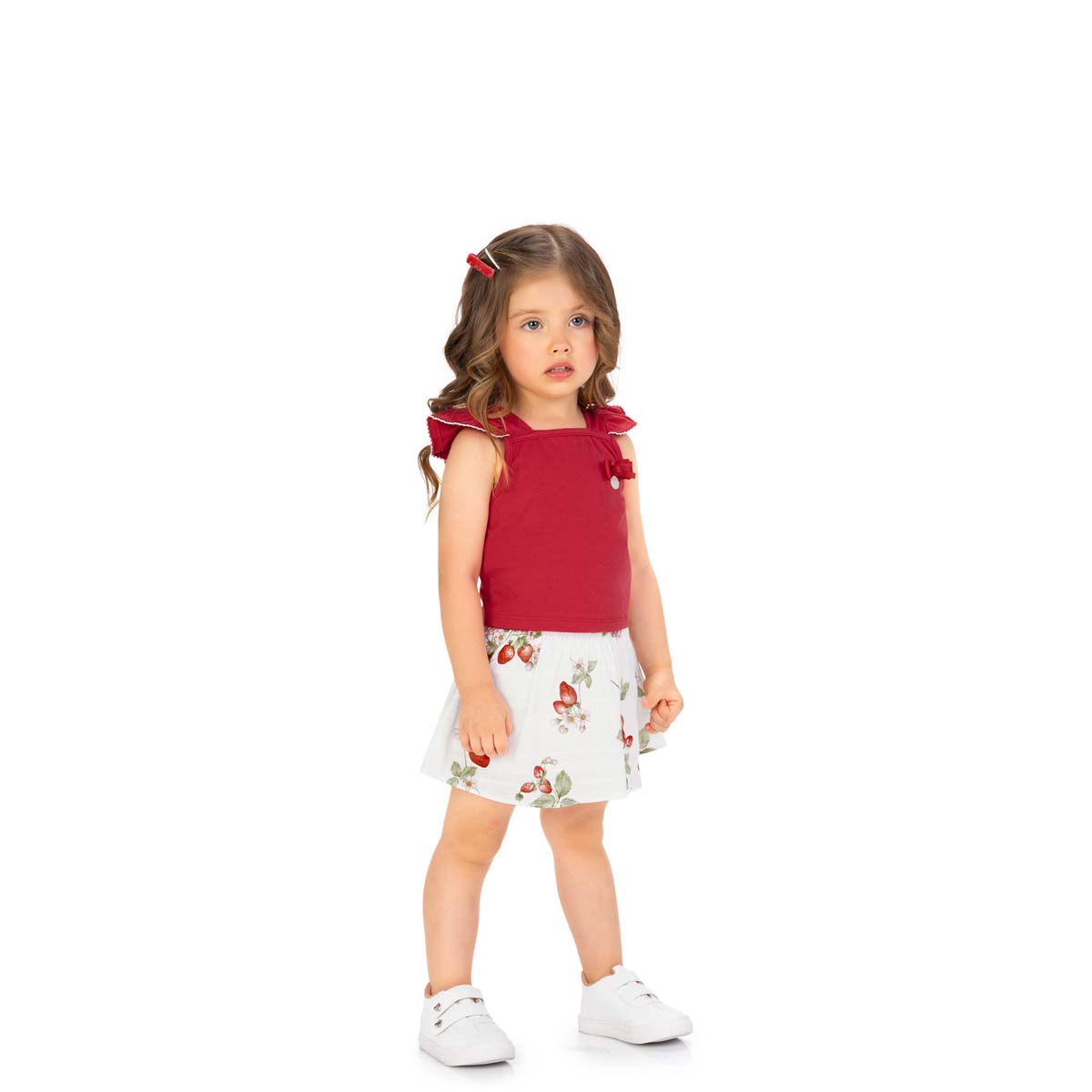 Conjunto de Blusa Olan y Short Fresas Milon para Ni&ntilde;a image number null
