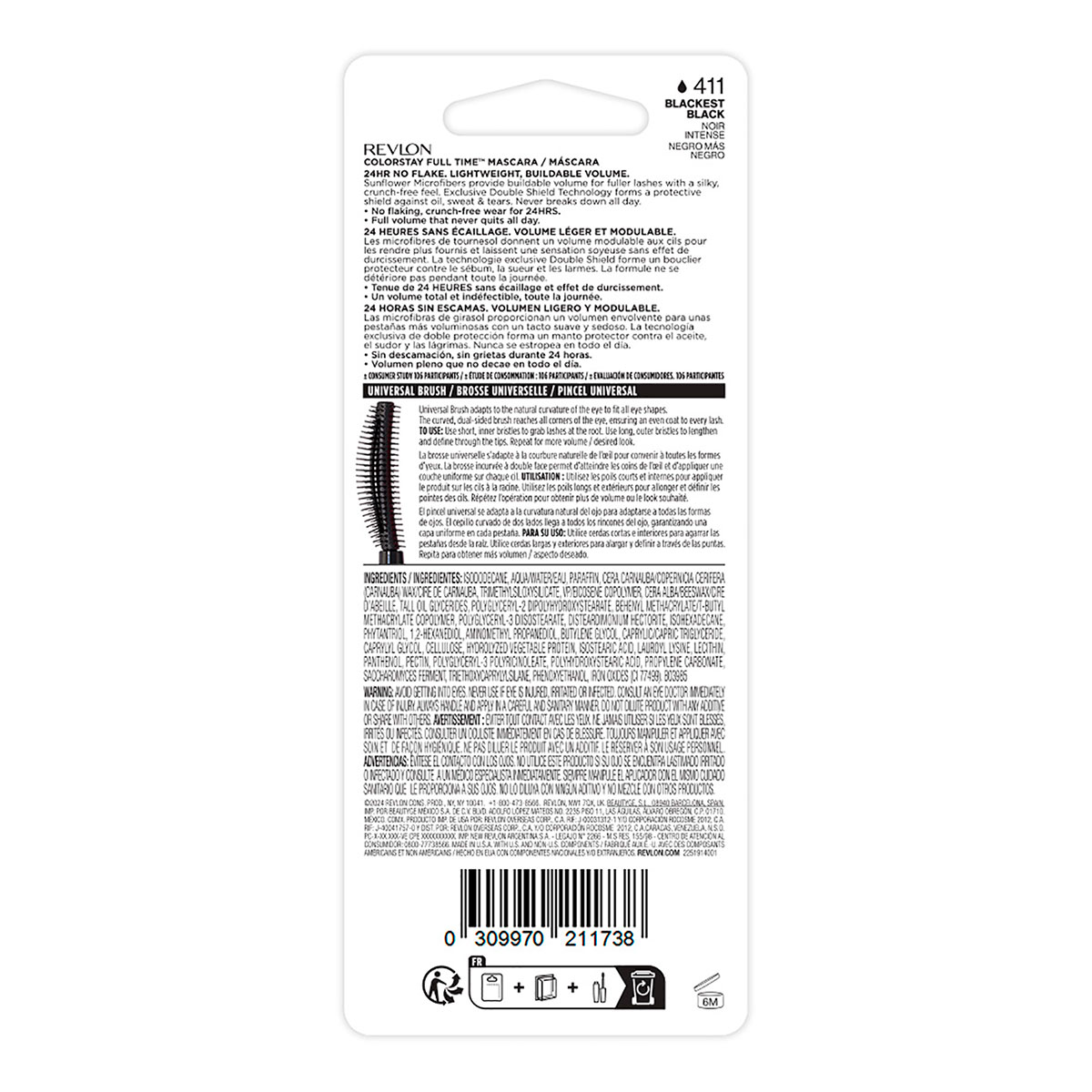 Revlon ColorStay Full Time Wp Card Blackest Black Everlasting image number null