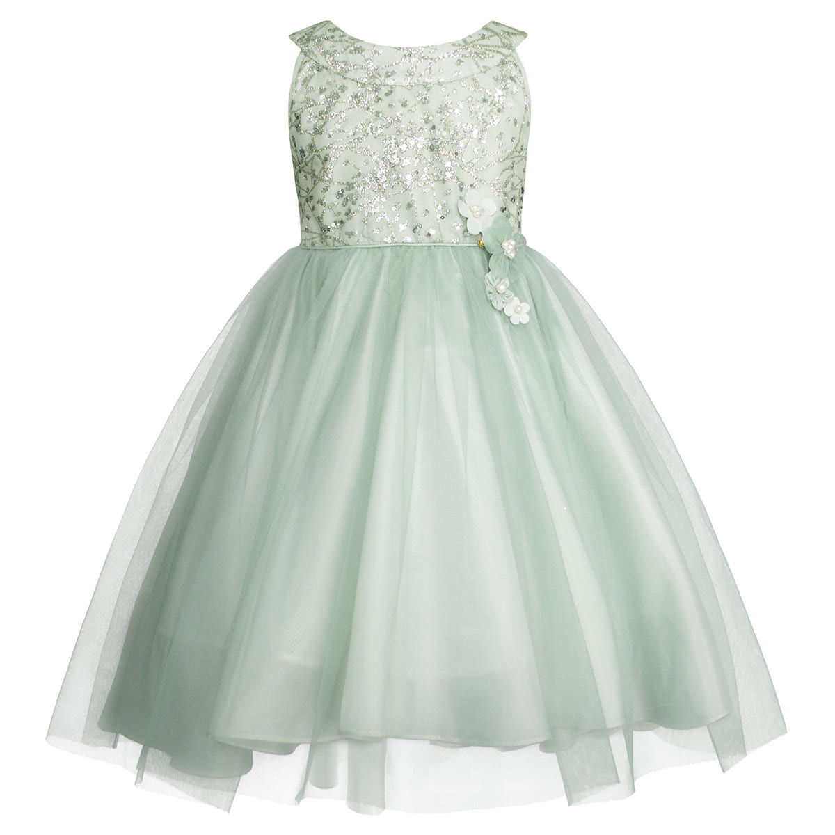 Vestido con Escote Redondo y Mo&ntilde;o en Cintura Gerat para Ni&ntilde;a image number null