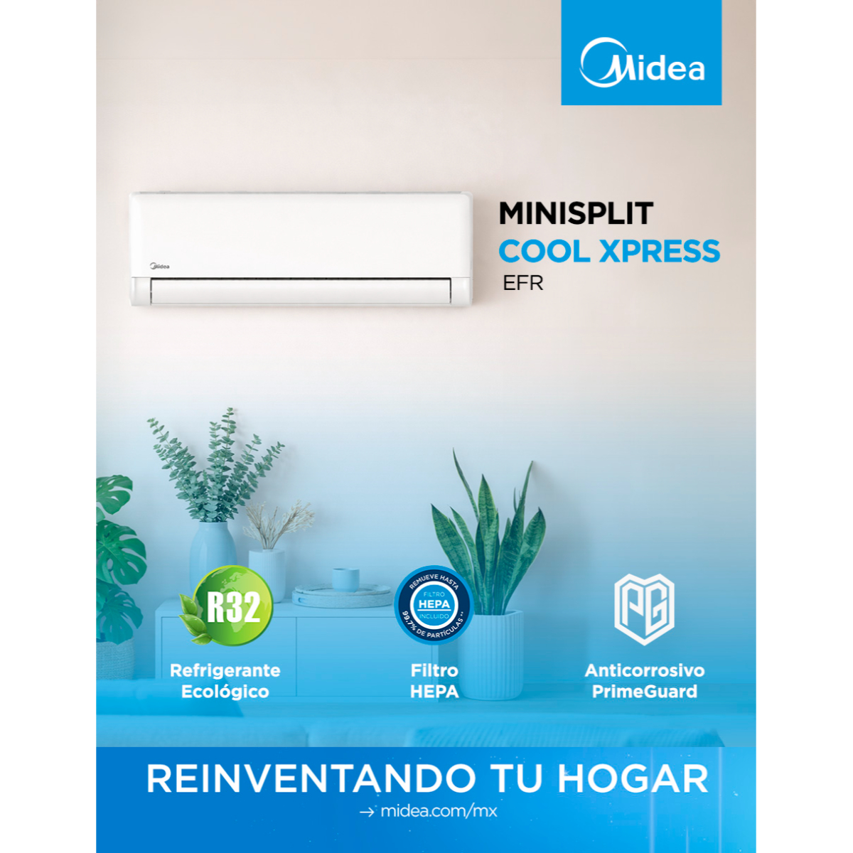 MINISPLIT MIDEA ONOFF 12BTU FC 220V MAS12H2EFR image number null