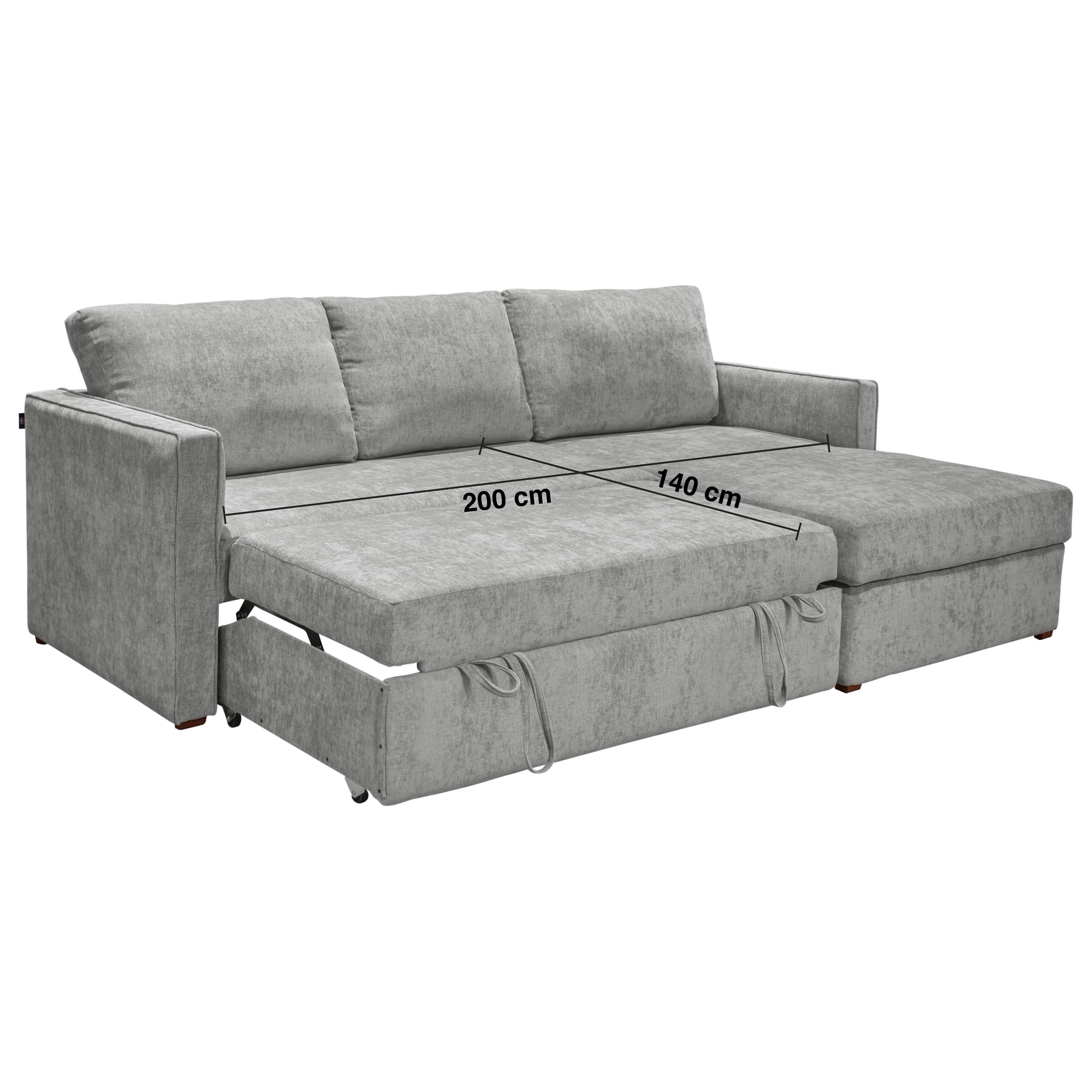 Sof&aacute; Cama Derecho Walnut T Gris Muebles Liz image number null