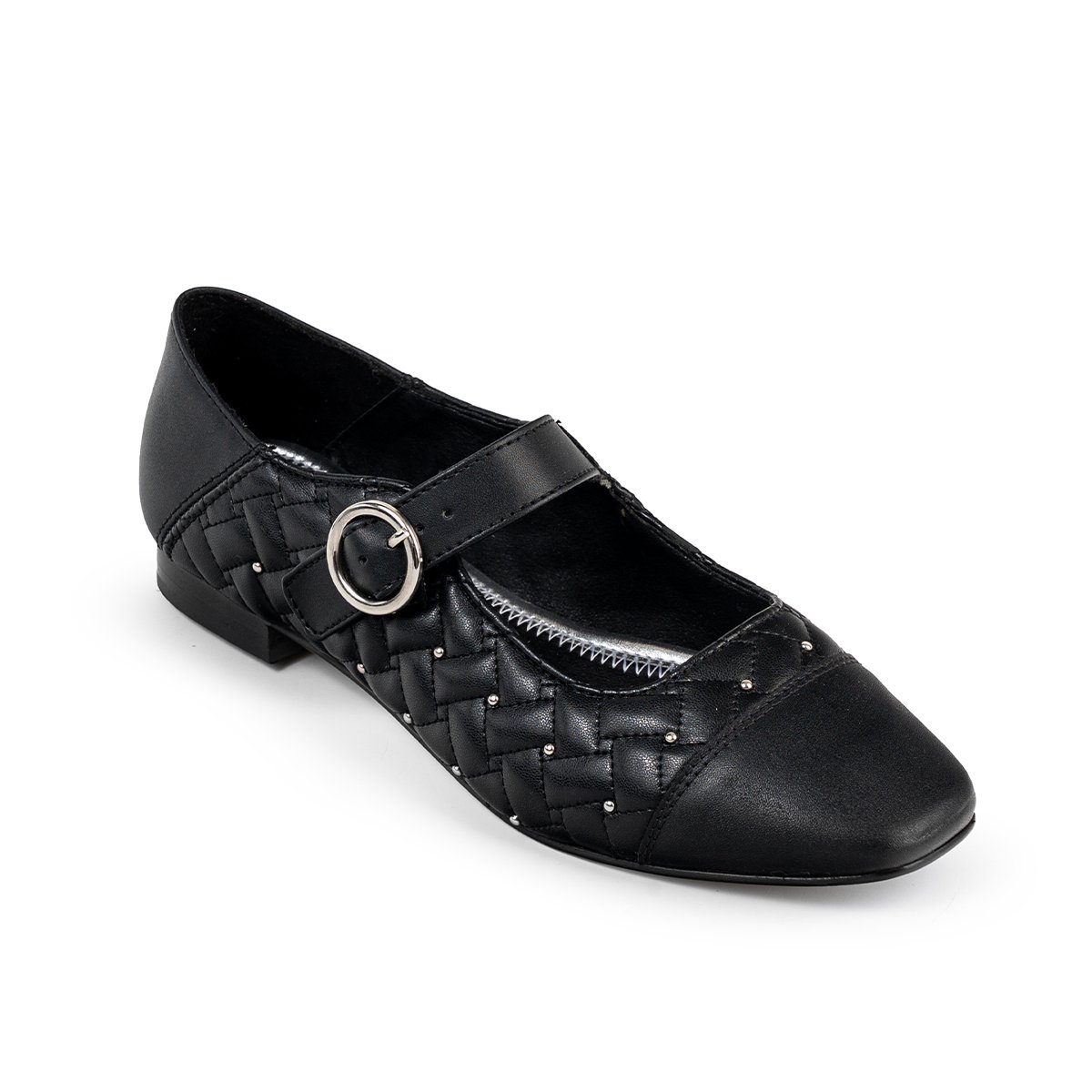 Balerina con Aplicaciones Brantano Negro Ajuste Hebilla para Mujer image number null