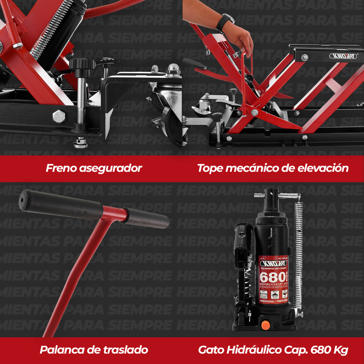 ELEVADOR DE MOTOCICLETA 680 KG KN 7404-680  KNOVA image number null