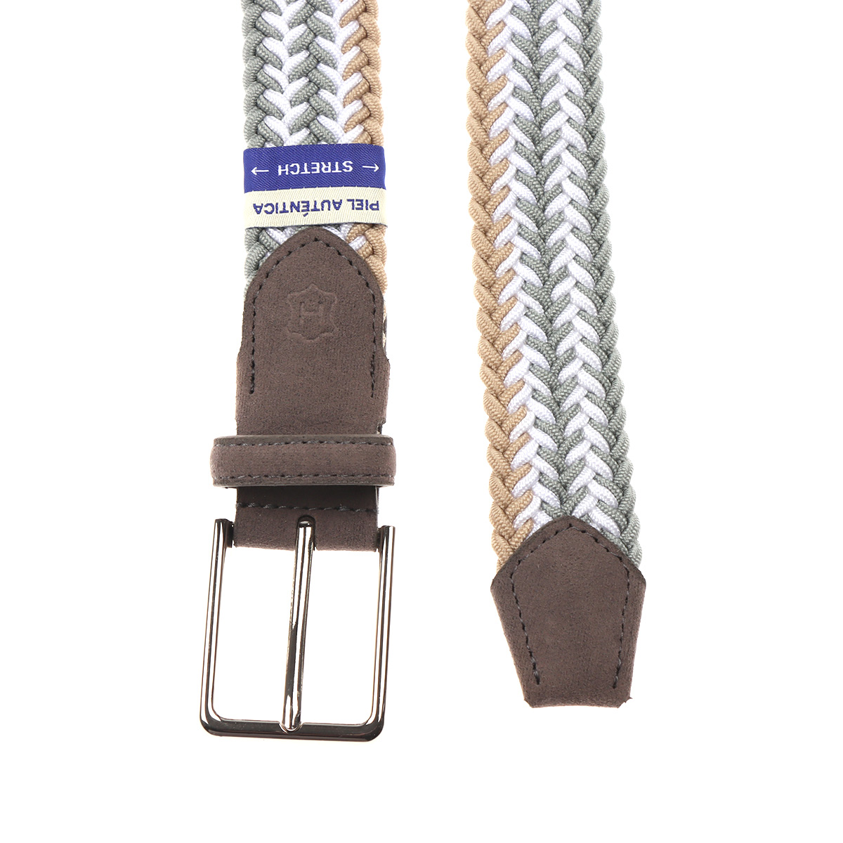 Cintur&oacute;n Trenzado Piel Aut&eacute;ntica Ajustable HICKOK para Hombre image number null