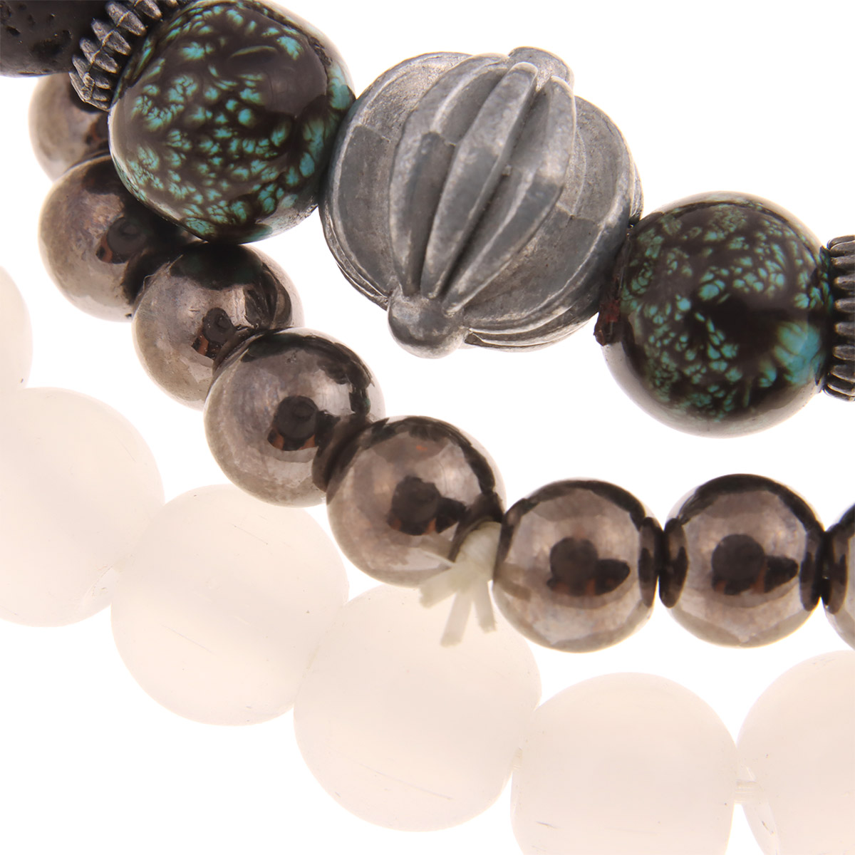 Set 3 Pulseras Cuentas Dise&ntilde;o Moderno Level 26 para Hombre image number null
