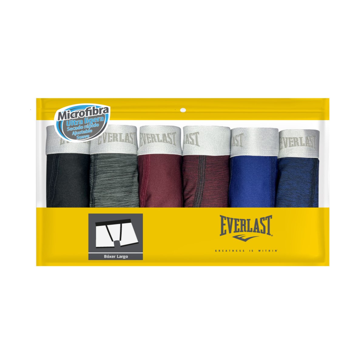 6 Pack B&oacute;xer Largo Everlast para Hombre image number null