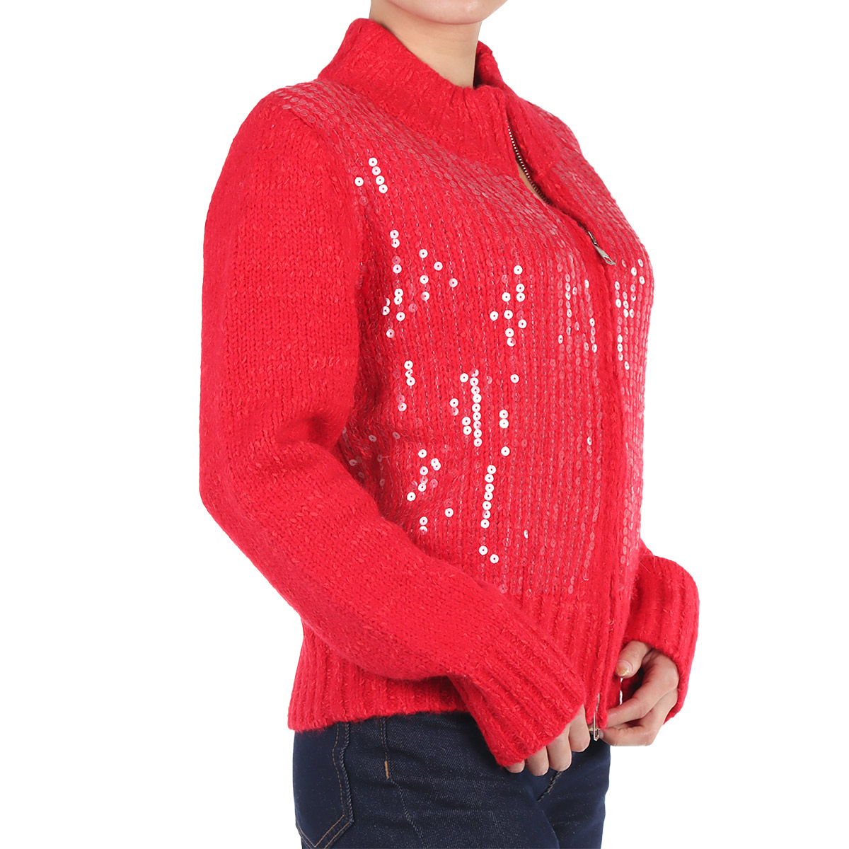 Su&eacute;ter con Cremallera y Lentejuelas Ann Miller para Mujer image number null