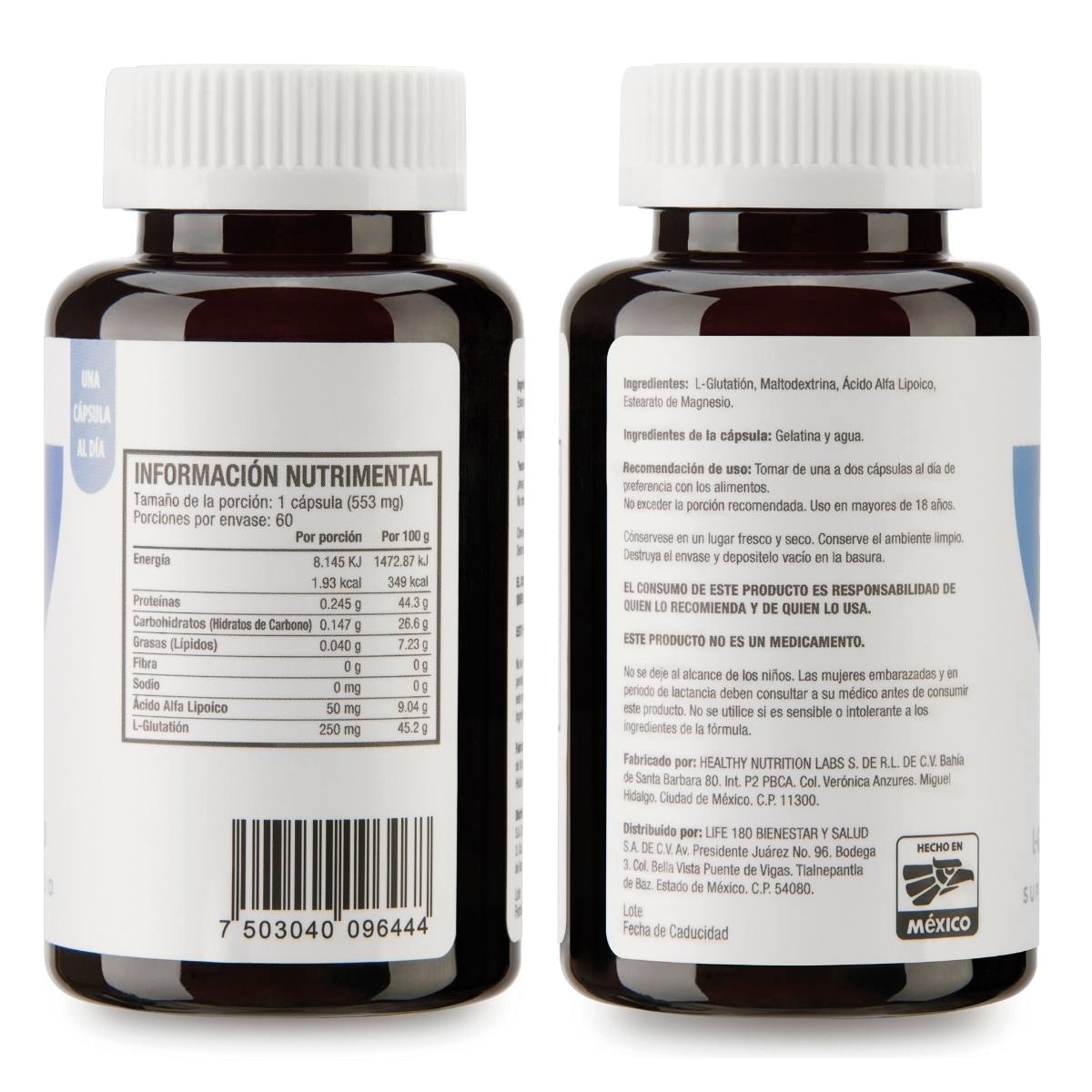 Glutation 250 Mg De 60 Capsulas Life 180 image number null