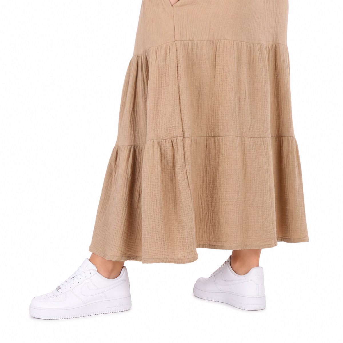Falda Larga de Algod&oacute;n Cintura El&aacute;stica Dex Plus para Mujer Curvy image number null