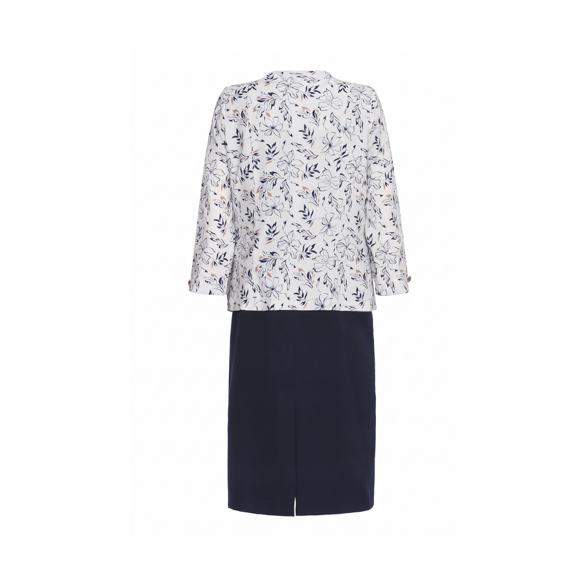 Conjunto Dos Piezas Saco Estampado Y Vestido Liso Joces Para Mujer image number null