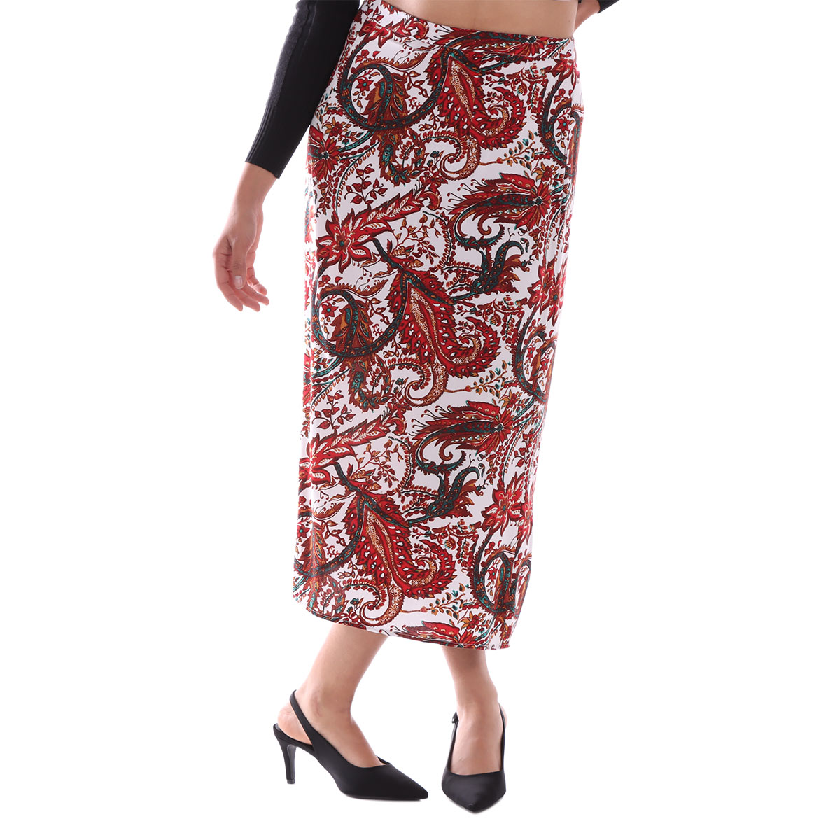 Falda Maxi Abertura Atr&aacute;s  Cintura El&aacute;stica Studio Si para Mujer image number null