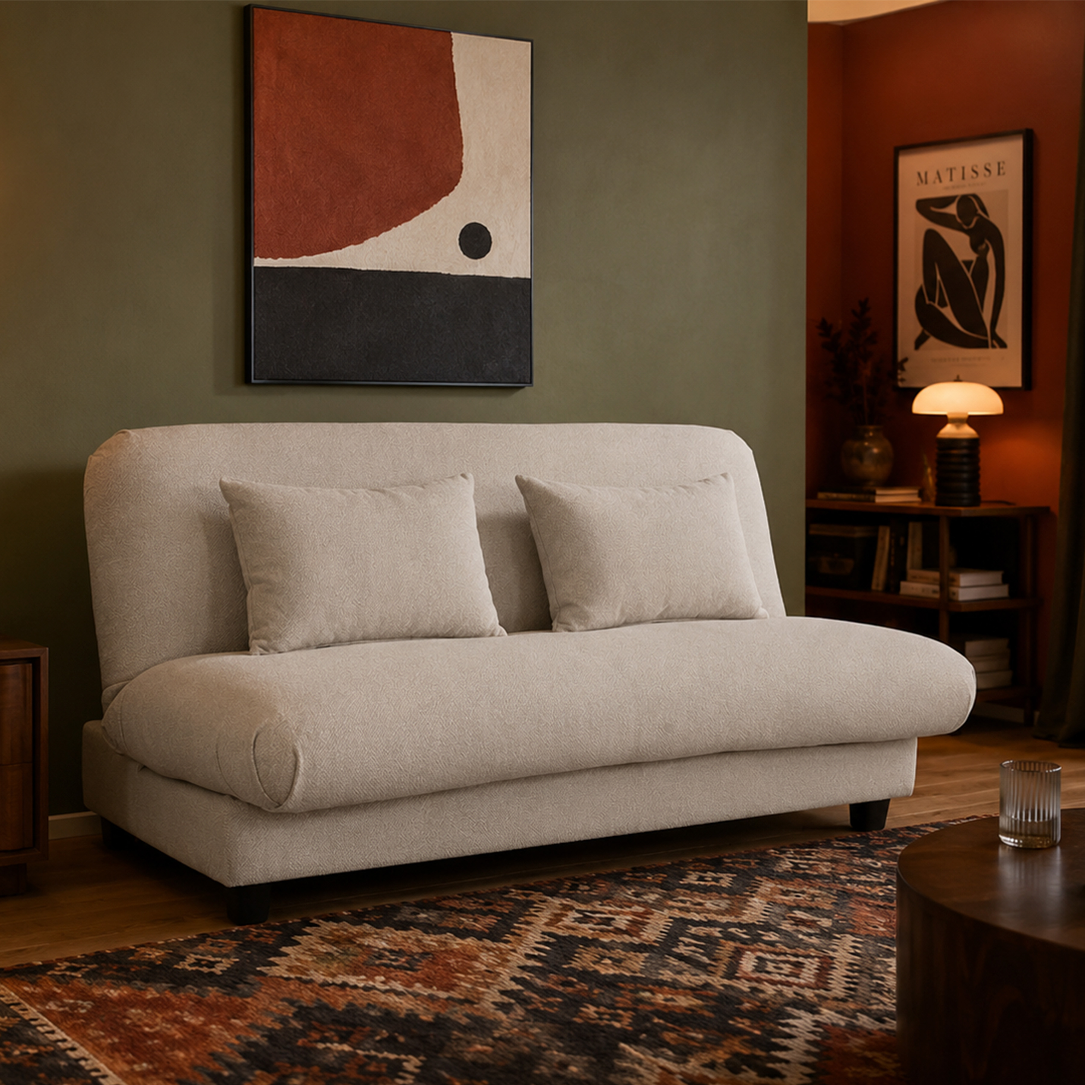 Sof&aacute; Cama Scrip Beige Violanti image number null
