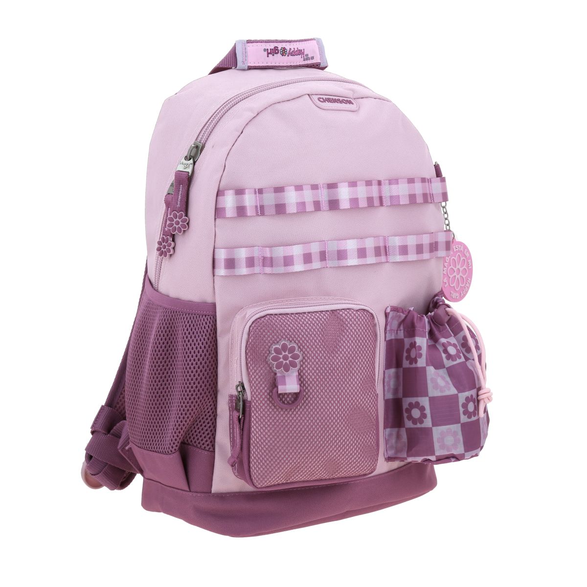 Mochila Grande Chenson Rosa Troc Happy Girl image number null