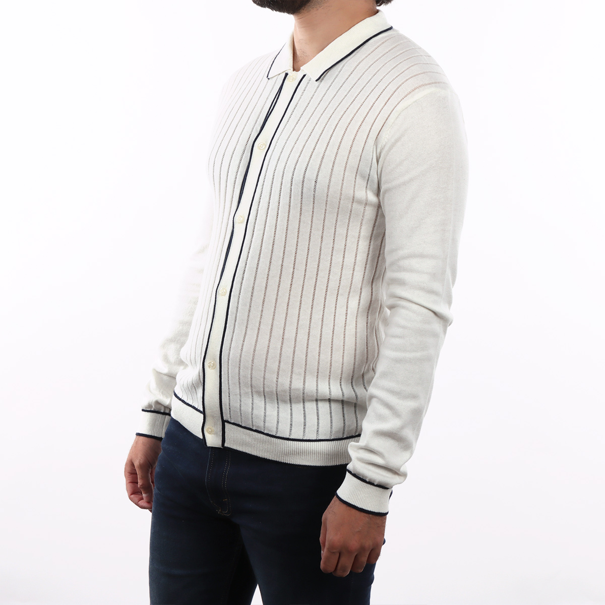 Su&eacute;ter Estilo Cardigan Textura Acanalada JNS para Hombre image number null
