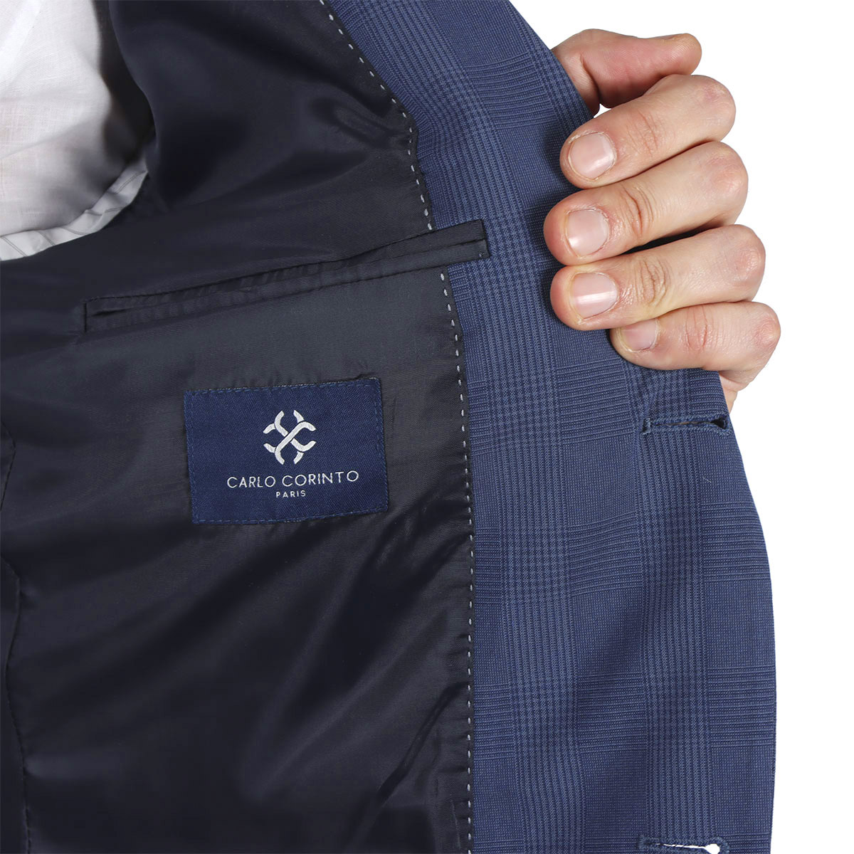 Saco Regular Fit Dise&ntilde;o Cuadros Carlo Corinto para Hombre image number null