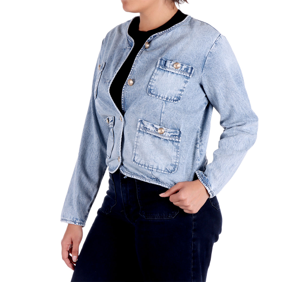 Saco de Mezclilla con Botones Arqueology para Mujer image number null