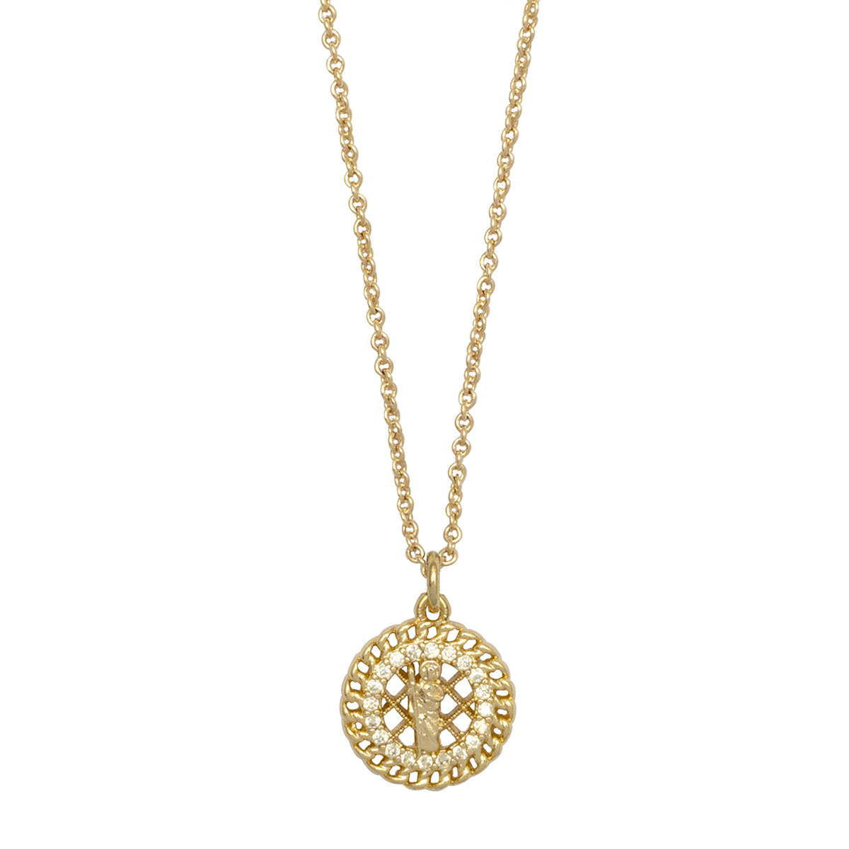 Medalla De San Judas Con Cubic Cz  Dorado Joyer&iacute;a Religiosa image number null