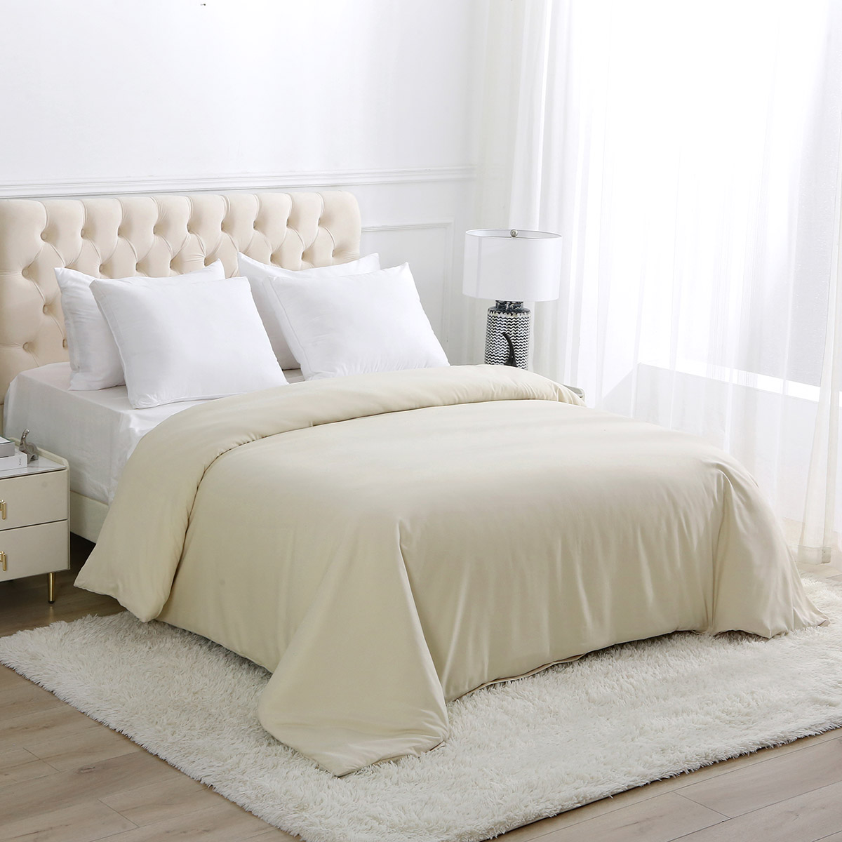 Funda N&oacute;rdica Individual Beige HOME&DETAILS image number null
